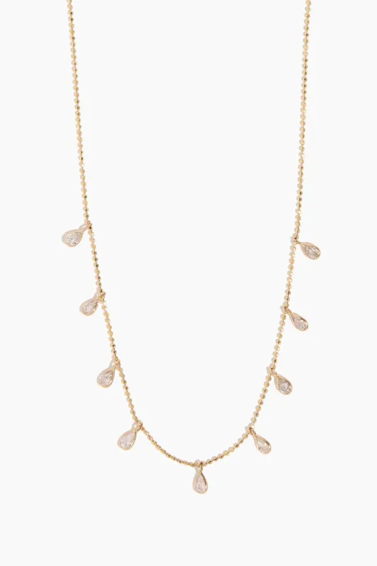 Diamond Teardrop Fringe Necklace in Yellow Gold sold by Hampden Clothing