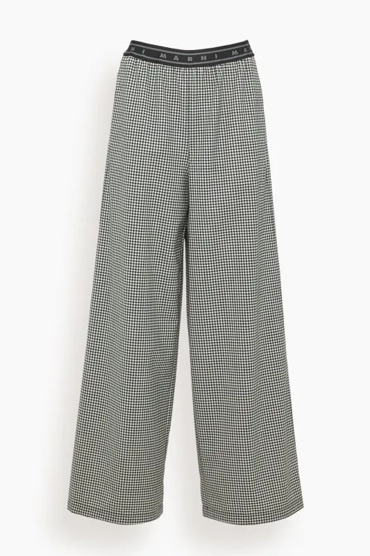 Checked Palazzo Trousers in Black sold by Hampden Clothing