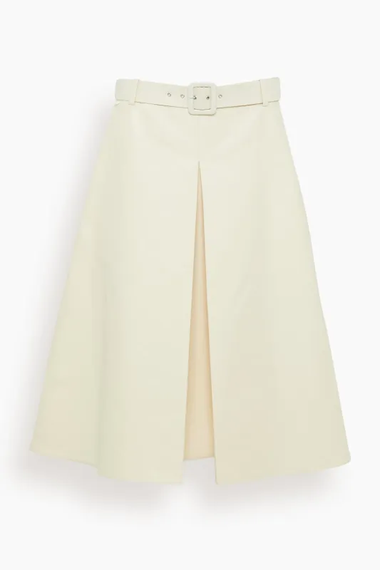 Cotton A-Line Skirt in Ivory sold by Hampden Clothing