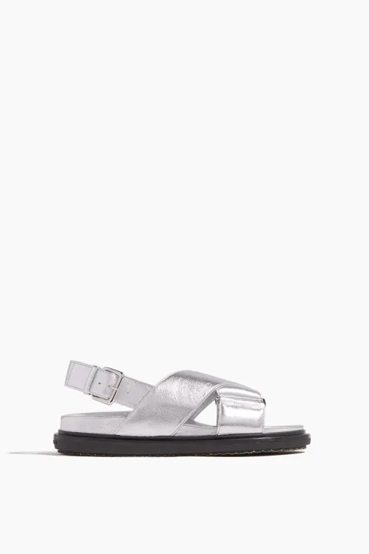 Fussbett Crisscross Sandal in Silver sold by Hampden Clothing