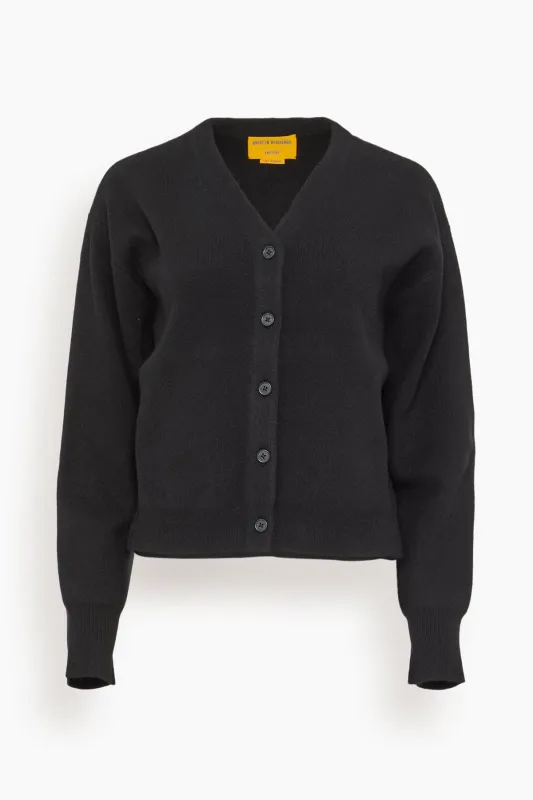Collegiate Cardigan in Black made by Guest In Residence