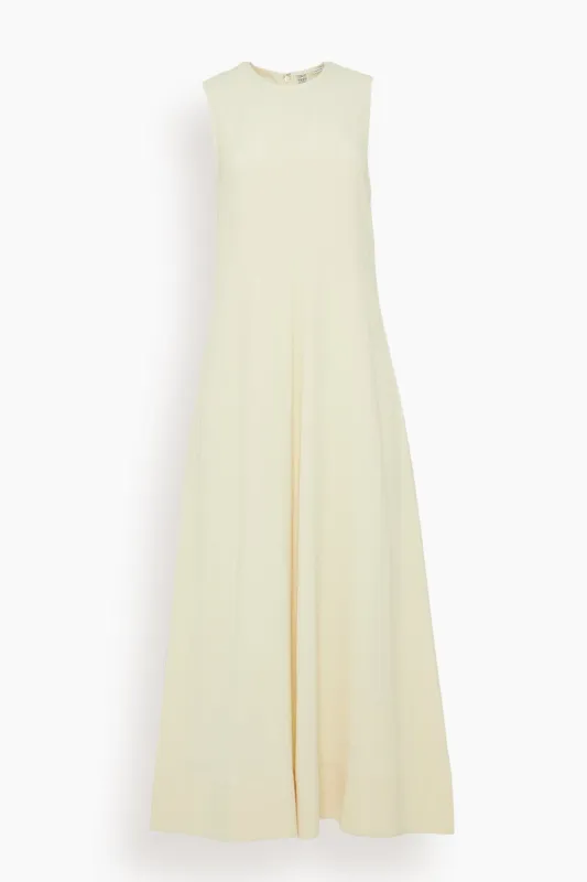 Woven Stripe Dress in Ecru made by Toteme