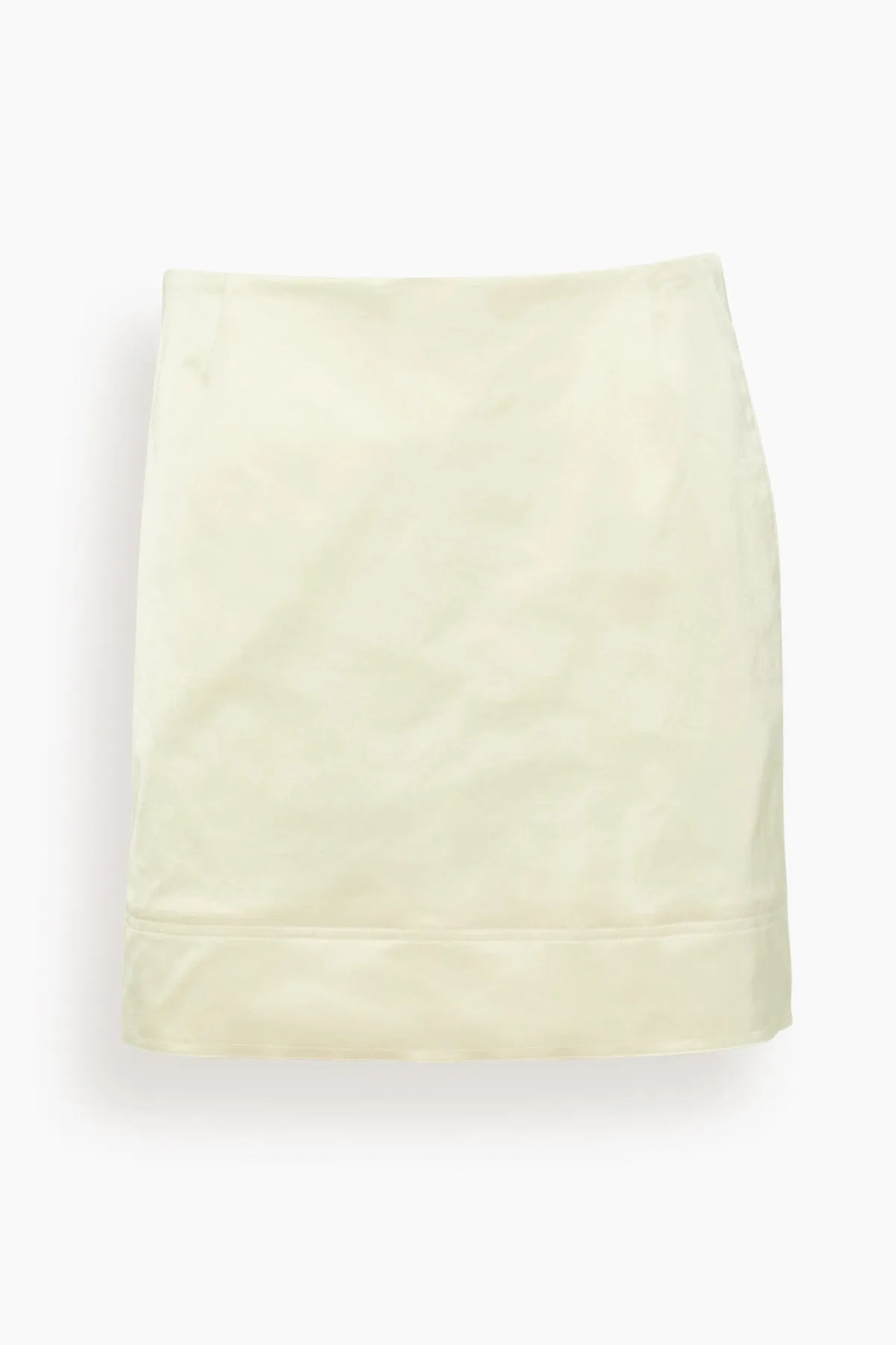 Crepe Mini Skirt in Ecru sold by Hampden Clothing