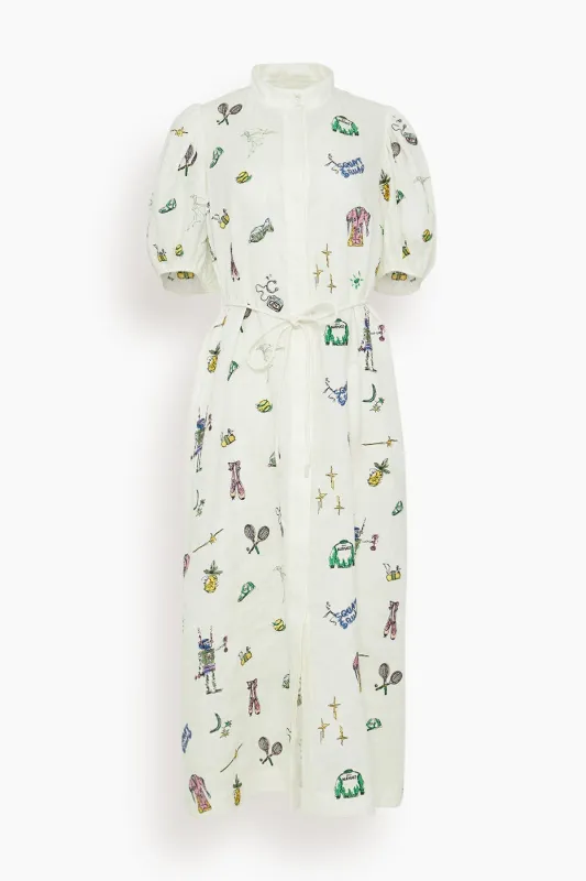 Play Embroidered Shirtdress in Cream sold by Hampden Clothing