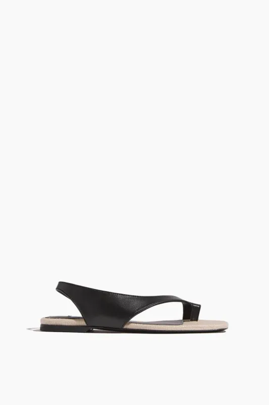 Leather Thong Sandals in Black/Sand sold by Hampden Clothing
