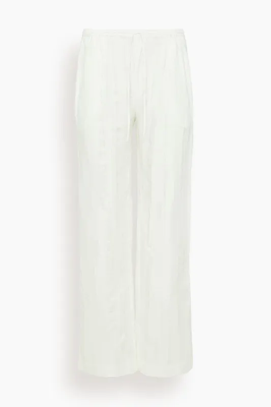 Soler Elastic Waistband Pant in Ivory made by Loulou Studio