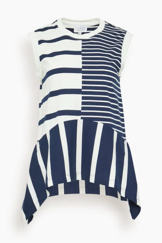 Chantel Top in Maritime Blue Multi Mix made by Tanya Taylor