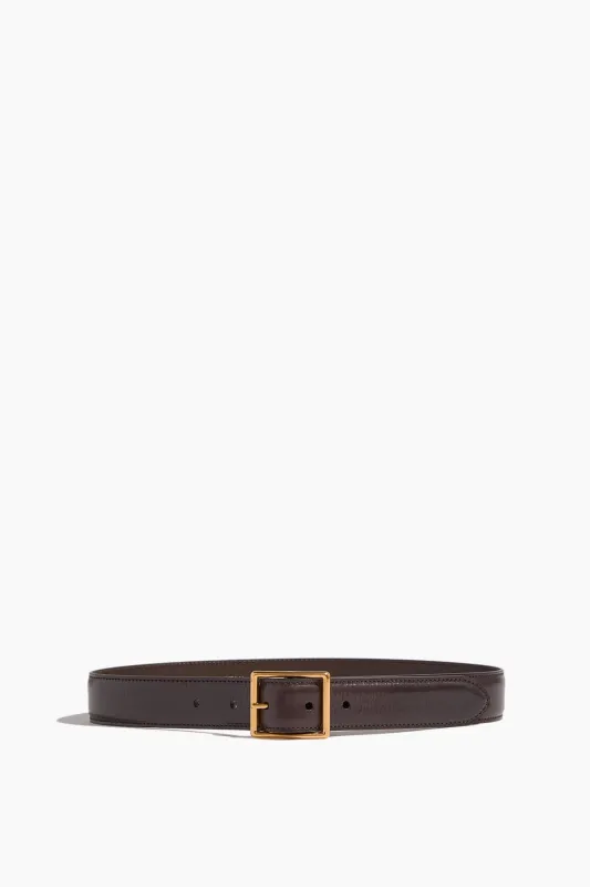 Gabriele Belt in Espresso with Antique Gold sold by Hampden Clothing