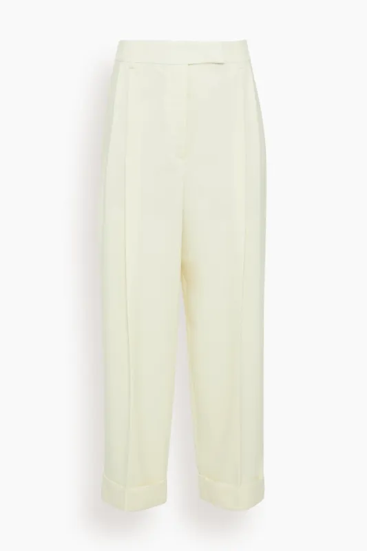 High Waisted Tailored Trousers in Off White sold by Hampden Clothing