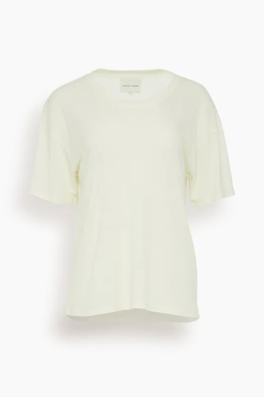 Short Sleeved T-Shirt in Ivory sold by Hampden Clothing
