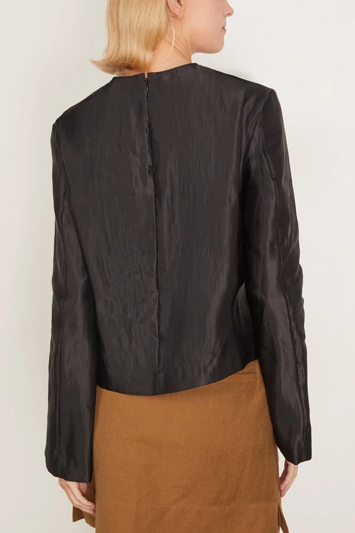 Round Neck Blouse in Black sold by Hampden Clothing product image thumbnail 5