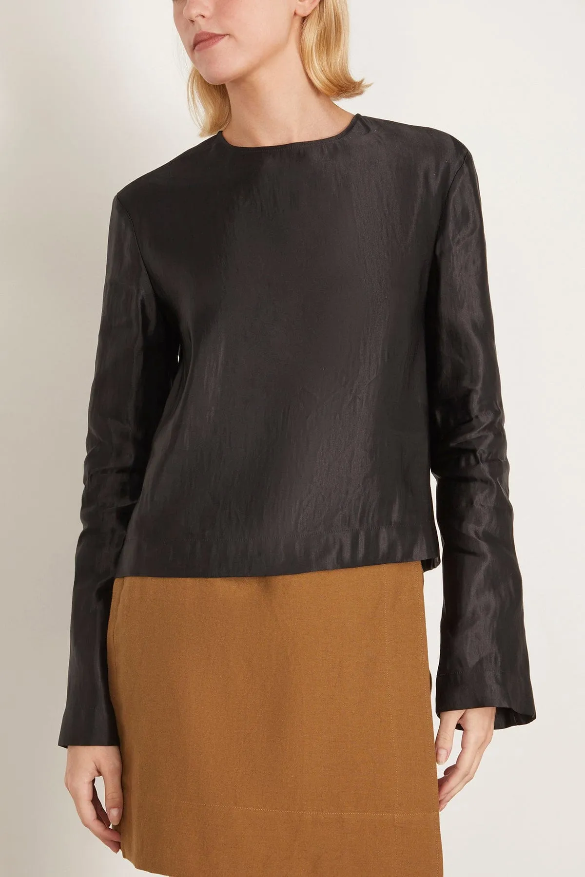 Round Neck Blouse in Black sold by Hampden Clothing product image thumbnail 4