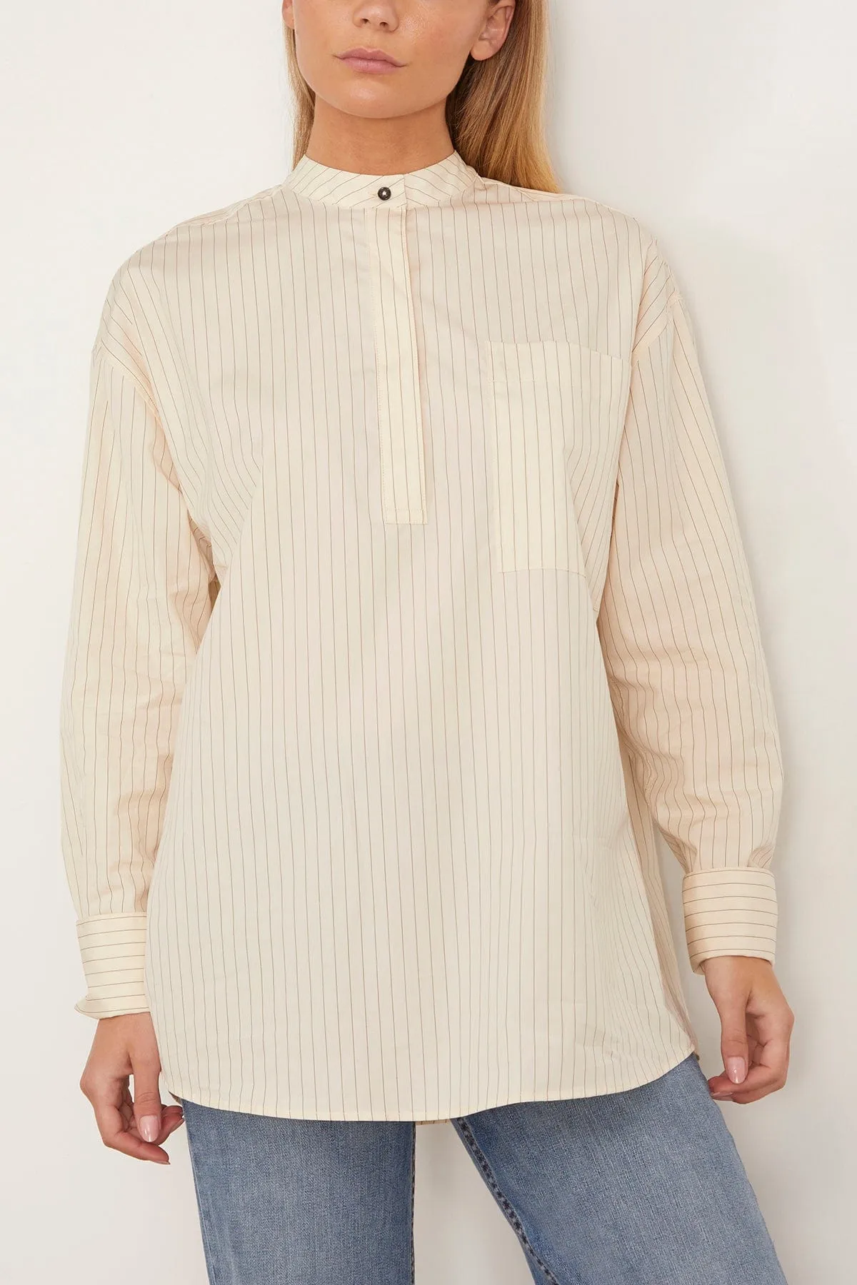 Blouse in Ivory/Black Stripes sold by Hampden Clothing product image thumbnail 4