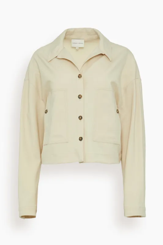 Boxy Shirt in Chiffon Beige made by Loulou Studio