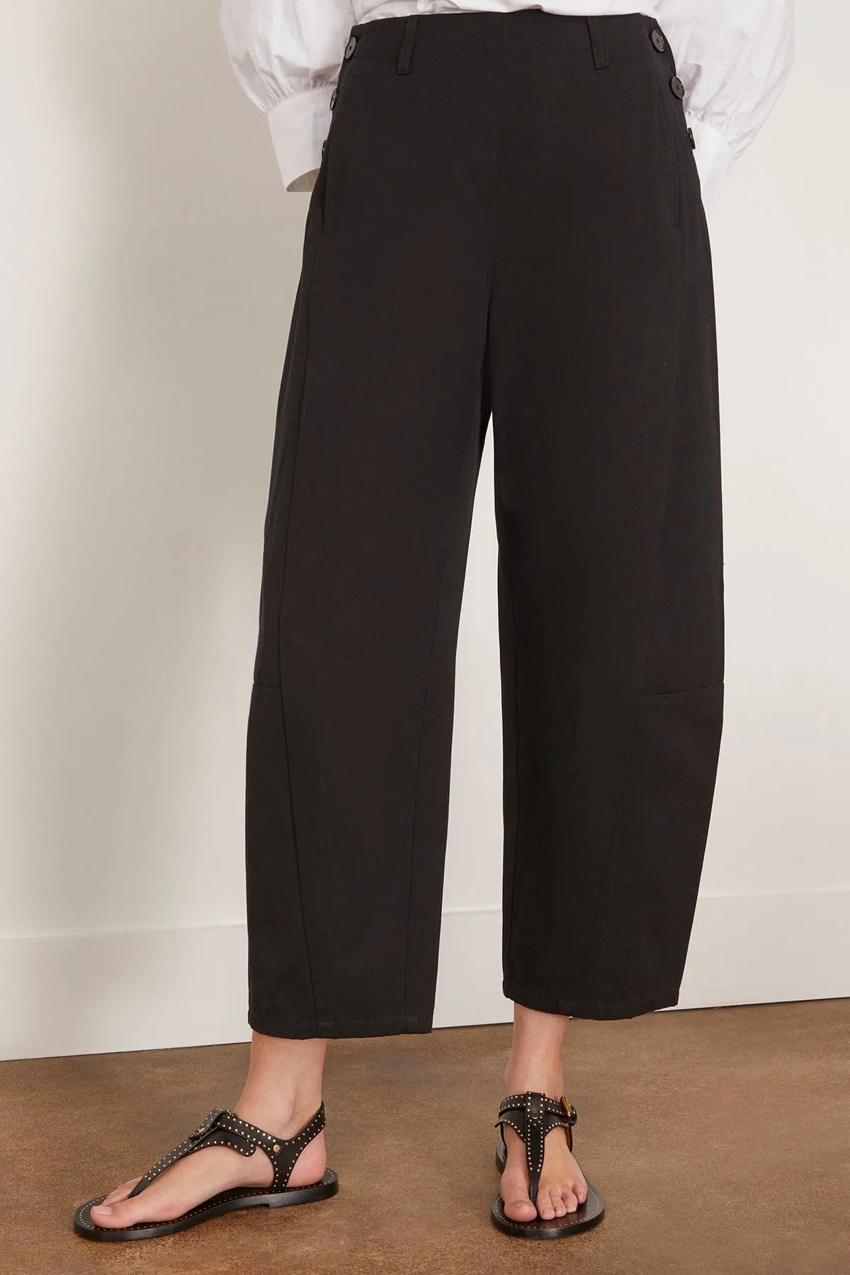 Twisted Seam Cotton Linen Trousers in Black sold by Hampden Clothing product image thumbnail 3