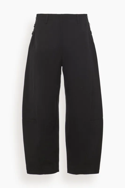 Twisted Seam Cotton Linen Trousers in Black sold by Hampden Clothing