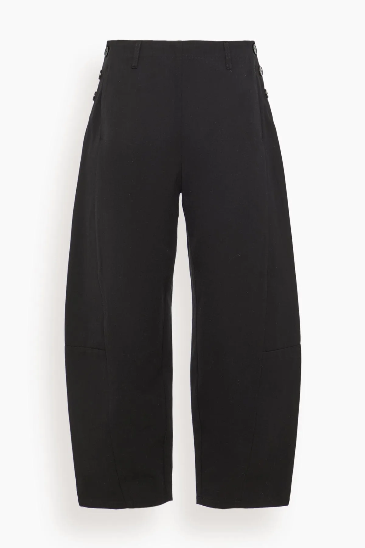 Twisted Seam Cotton Linen Trousers in Black sold by Hampden Clothing