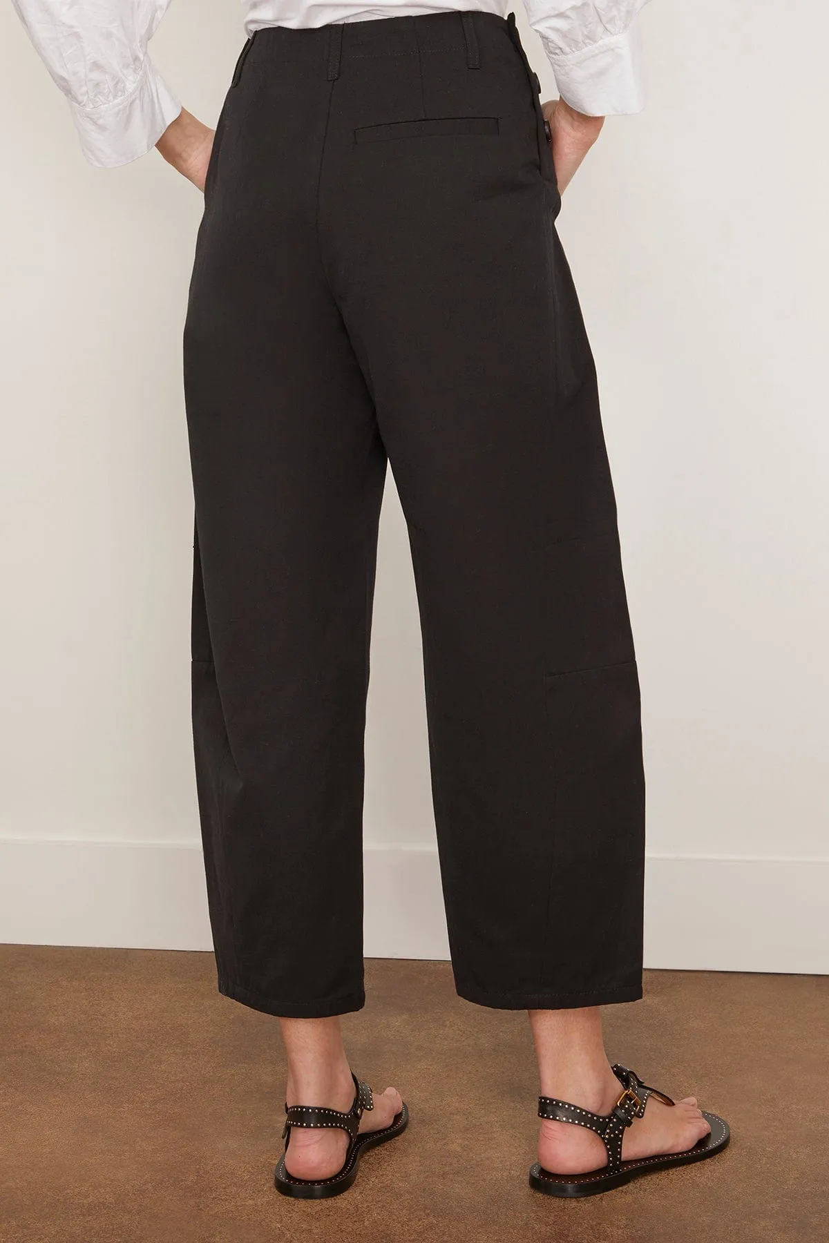 Twisted Seam Cotton Linen Trousers in Black sold by Hampden Clothing product image thumbnail 4