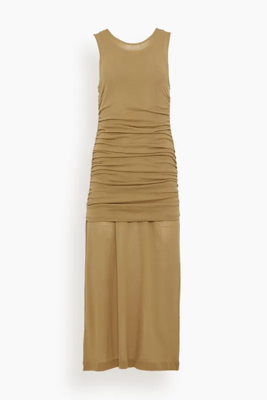 Romana Layered Tank Dress in Biscotti sold by Hampden Clothing