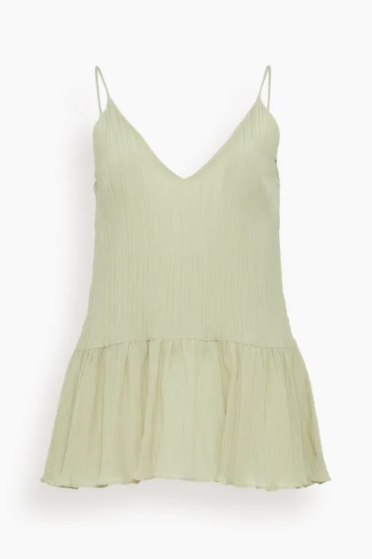 Lily Textured Flounce Top in Lime Blossom sold by Hampden Clothing