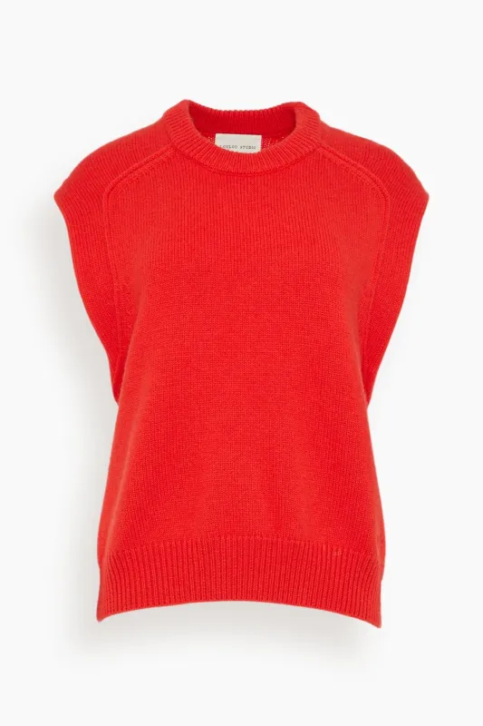 Mari Sleeveless Boxy Top in Chili made by Loulou Studio