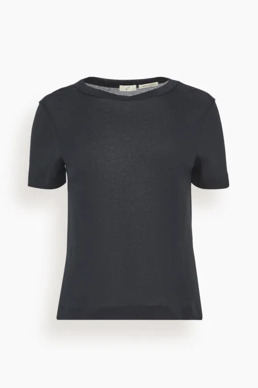 Lumina Organic Cotton Sheer Tee in Black sold by Hampden Clothing