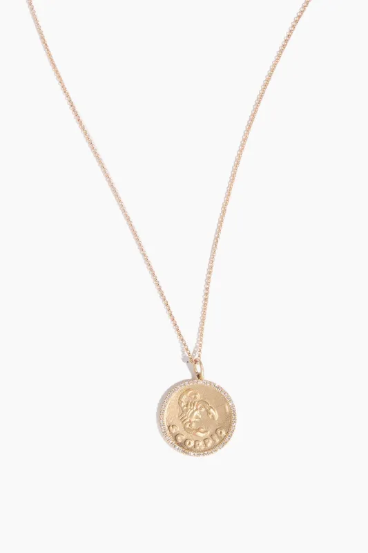 Scorpio Zodiac Pendant Necklace in 14k Yellow Gold sold by Hampden Clothing