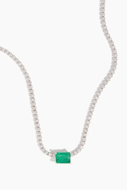 Zoie Diamond Choker with Emerald Center in 14k Yellow/White Gold made by Stoned Fine Jewelry