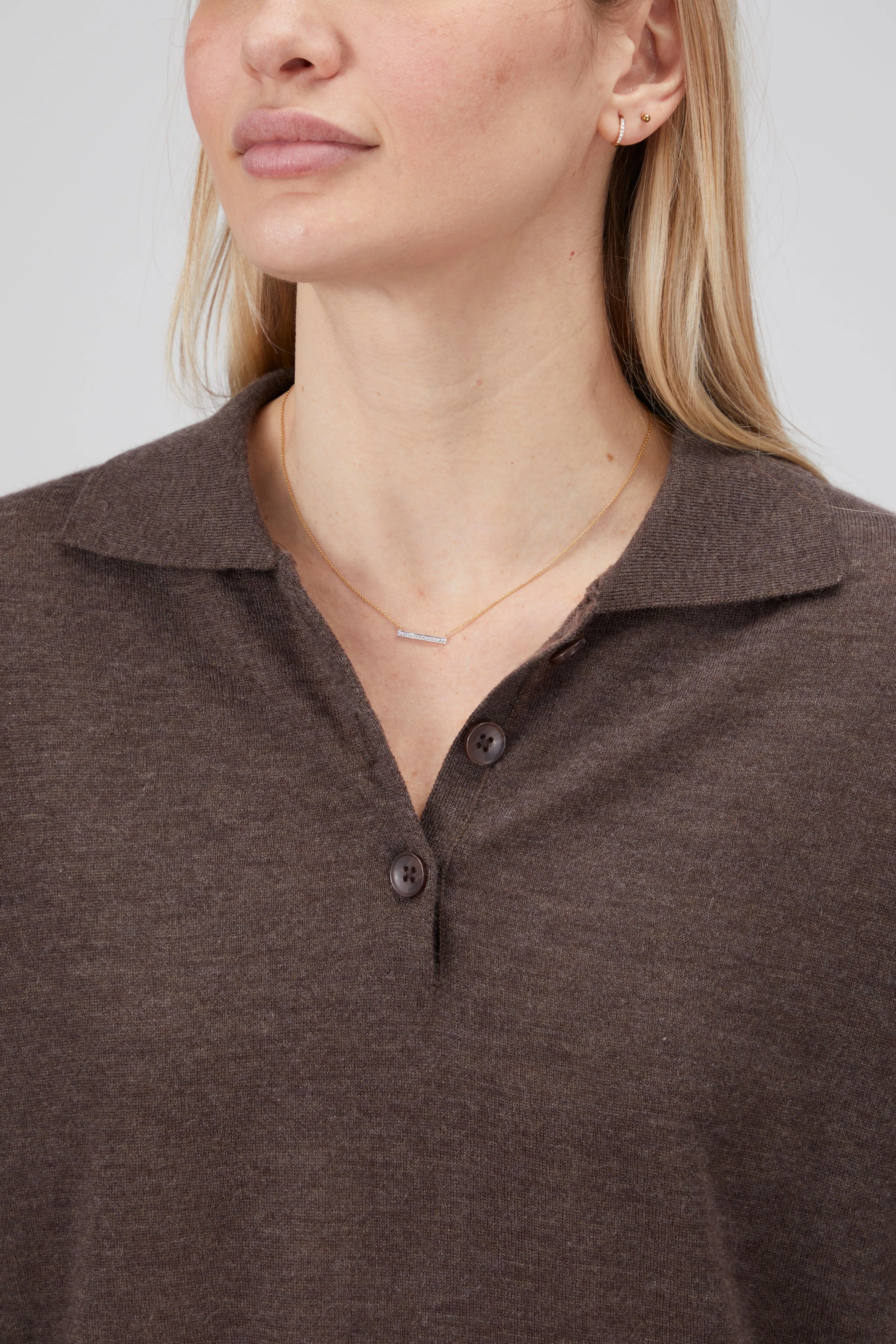 Sylvie Rose Medium Bar Necklace in 14k Yellow Gold sold by Hampden Clothing product image thumbnail 2