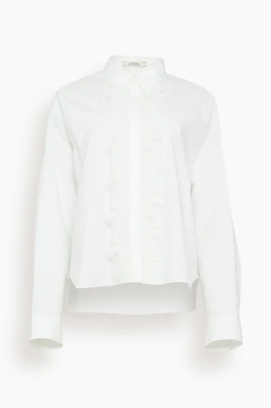 Poplin Power Blouse in Pure White sold by Hampden Clothing