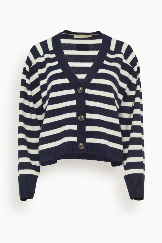 Emmanuelle Sweater in Marine/Ecru sold by Hampden Clothing