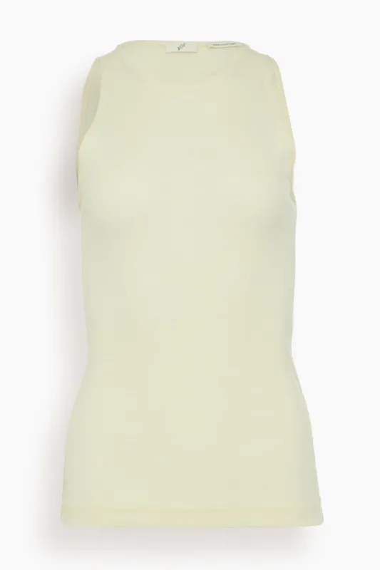 Fine Wool Tank Top in Cream sold by Hampden Clothing