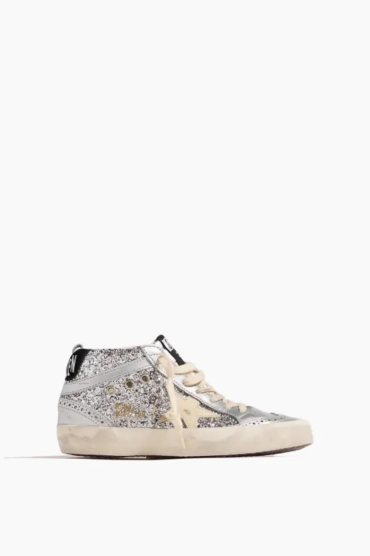 Mid Star Sneaker in Silver/Ivory/Black sold by Hampden Clothing