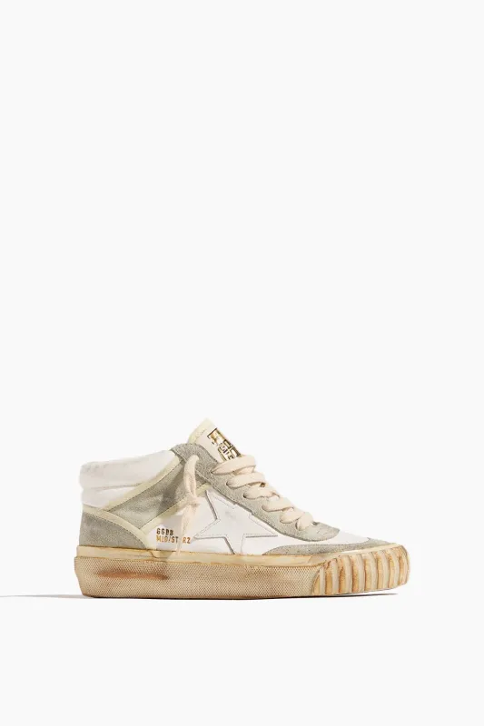 Mid Star Sneaker in White/Ice sold by Hampden Clothing