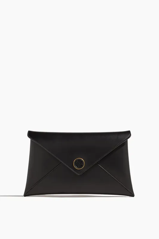 Medallion Envelope Clutch in Black sold by Hampden Clothing