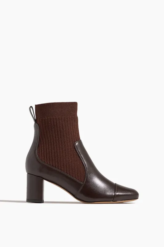 Becky Knit Bootie 60 in Dark Brown made by Alexandre Birman