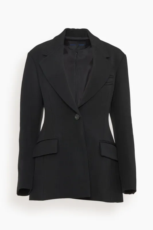 Wool Twill Jacket in Black sold by Hampden Clothing