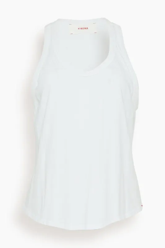 Jett Tank in White sold by Hampden Clothing