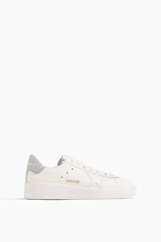 Pure Star Sneaker in White/Silver sold by Hampden Clothing