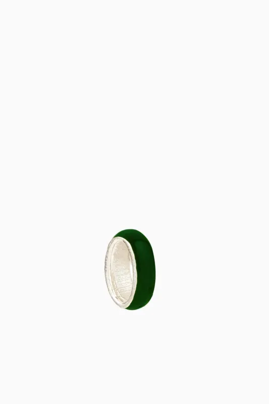 Forest Green Enamel Bead in Sterling Silver sold by Hampden Clothing