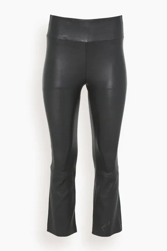 Crop Flare Legging in Black sold by Hampden Clothing