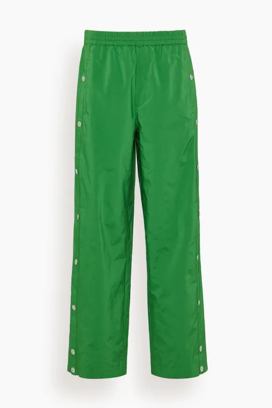 Nylon Snap Pull On Jogger in Green sold by Hampden Clothing