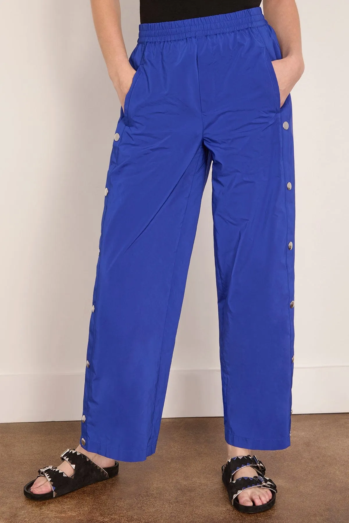 Nylon Snap Pull On Jogger in Blue sold by Hampden Clothing product image thumbnail 3