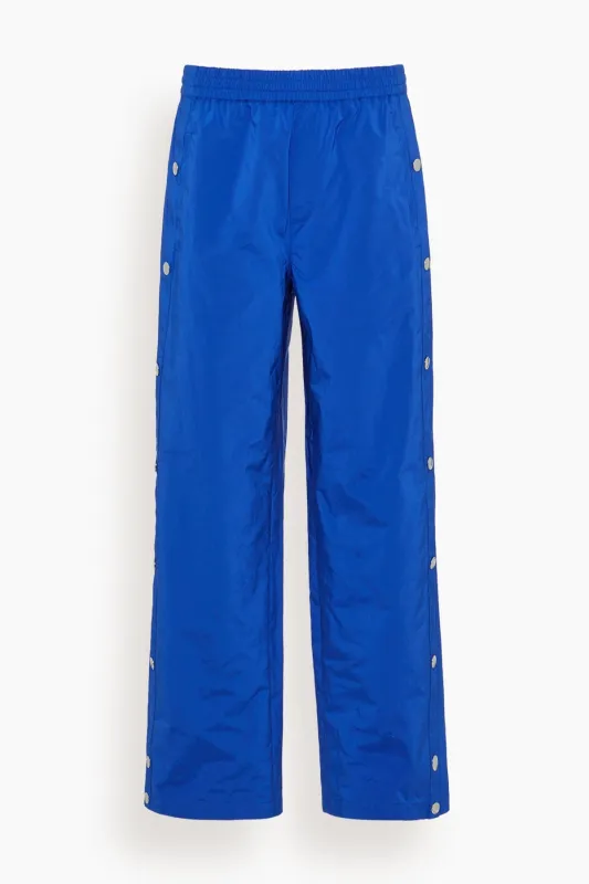 Nylon Snap Pull On Jogger in Blue sold by Hampden Clothing