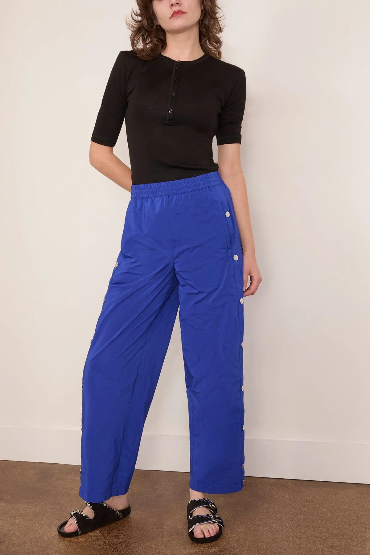 Nylon Snap Pull On Jogger in Blue sold by Hampden Clothing product image thumbnail 2