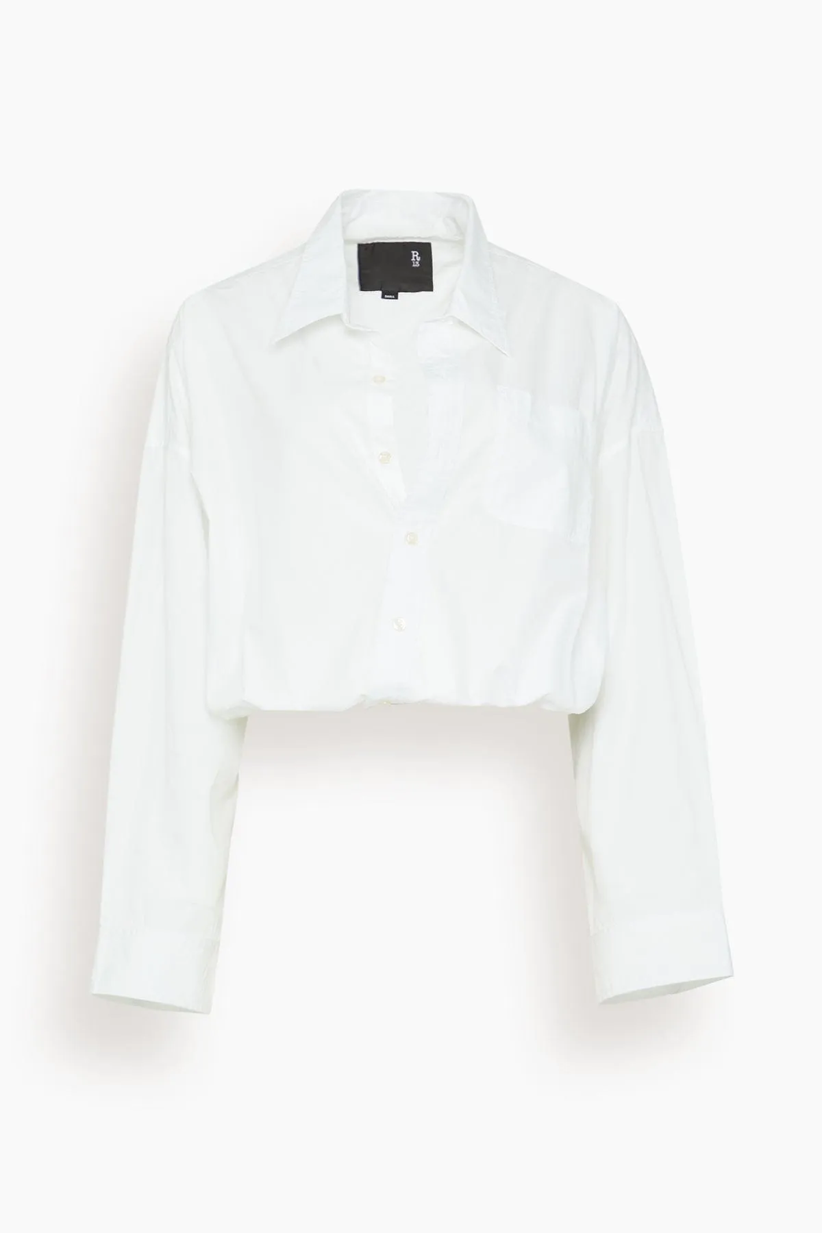 Crossover Bubble Shirt in White sold by Hampden Clothing