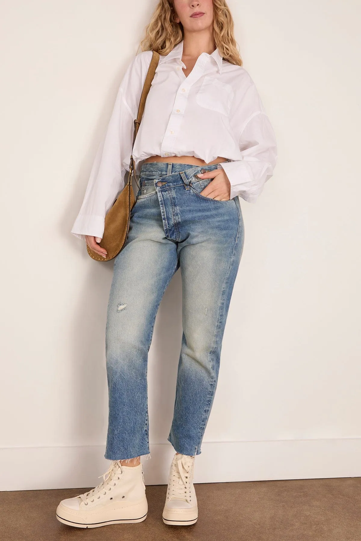 Crossover Bubble Shirt in White sold by Hampden Clothing product image thumbnail 2