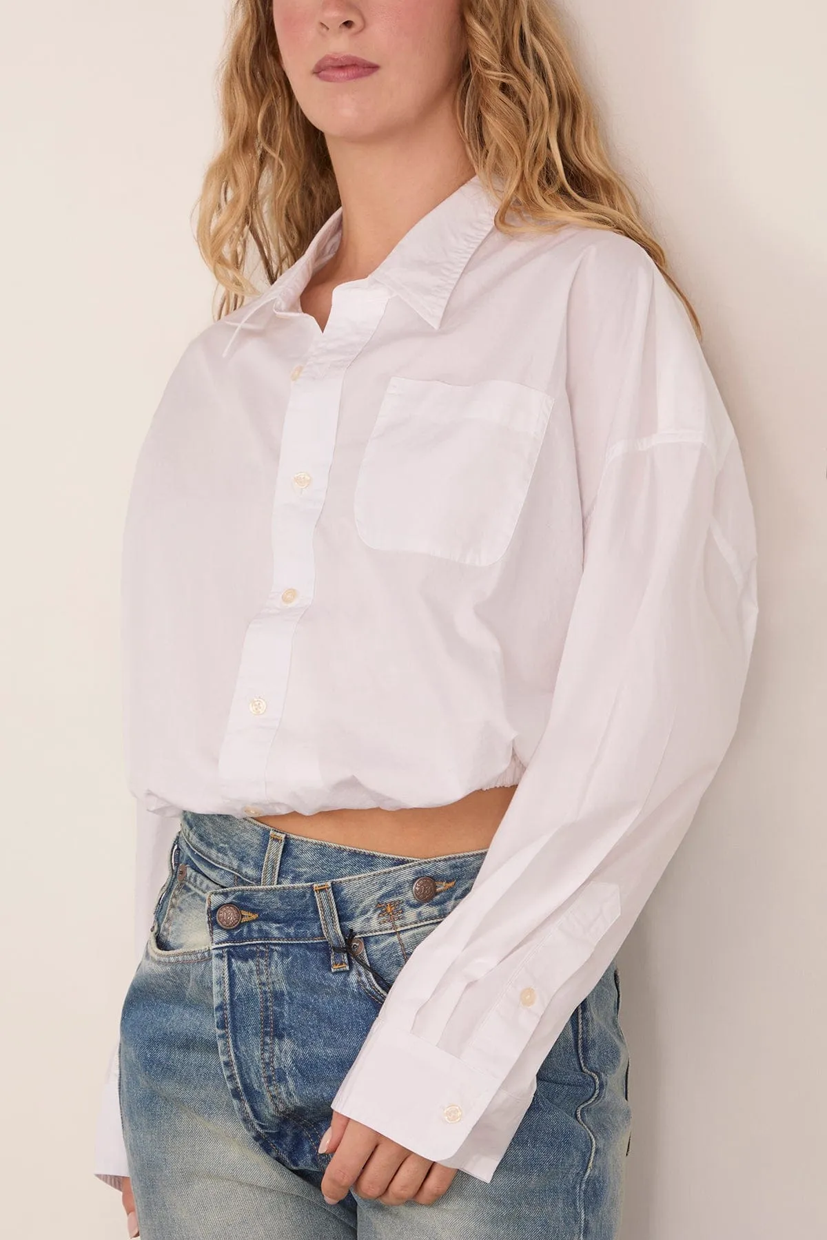 Crossover Bubble Shirt in White sold by Hampden Clothing product image thumbnail 3