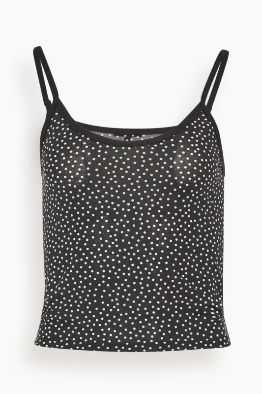 Cami Tee in Ecru Mini Polkadot on Black made by R13