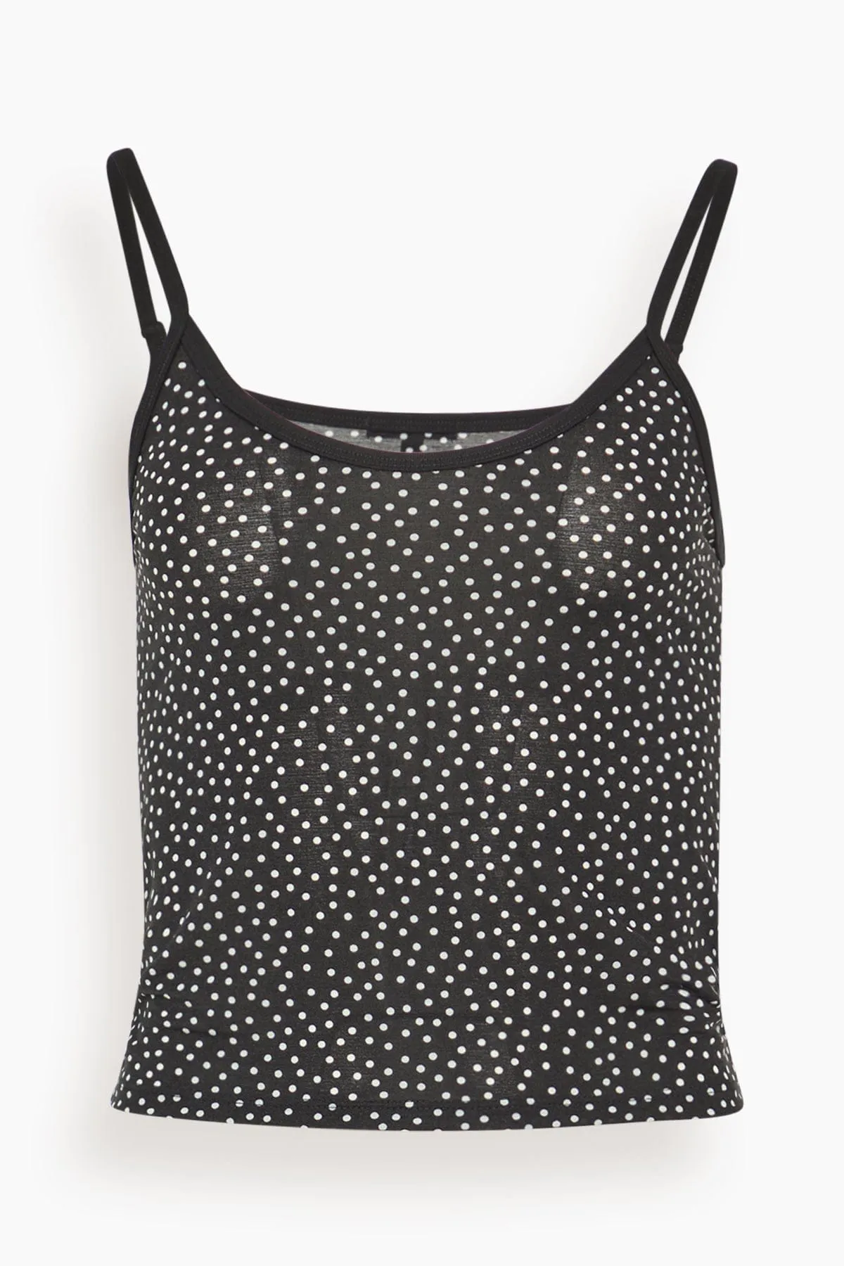 Cami Tee in Ecru Mini Polkadot on Black sold by Hampden Clothing